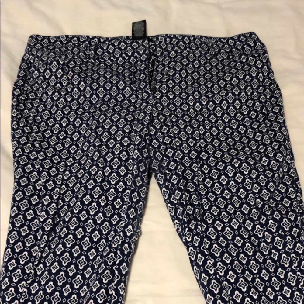 Blue and white slacks